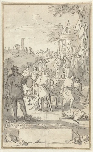Graflegging by Jan Goeree, drawing, 1680-1731
