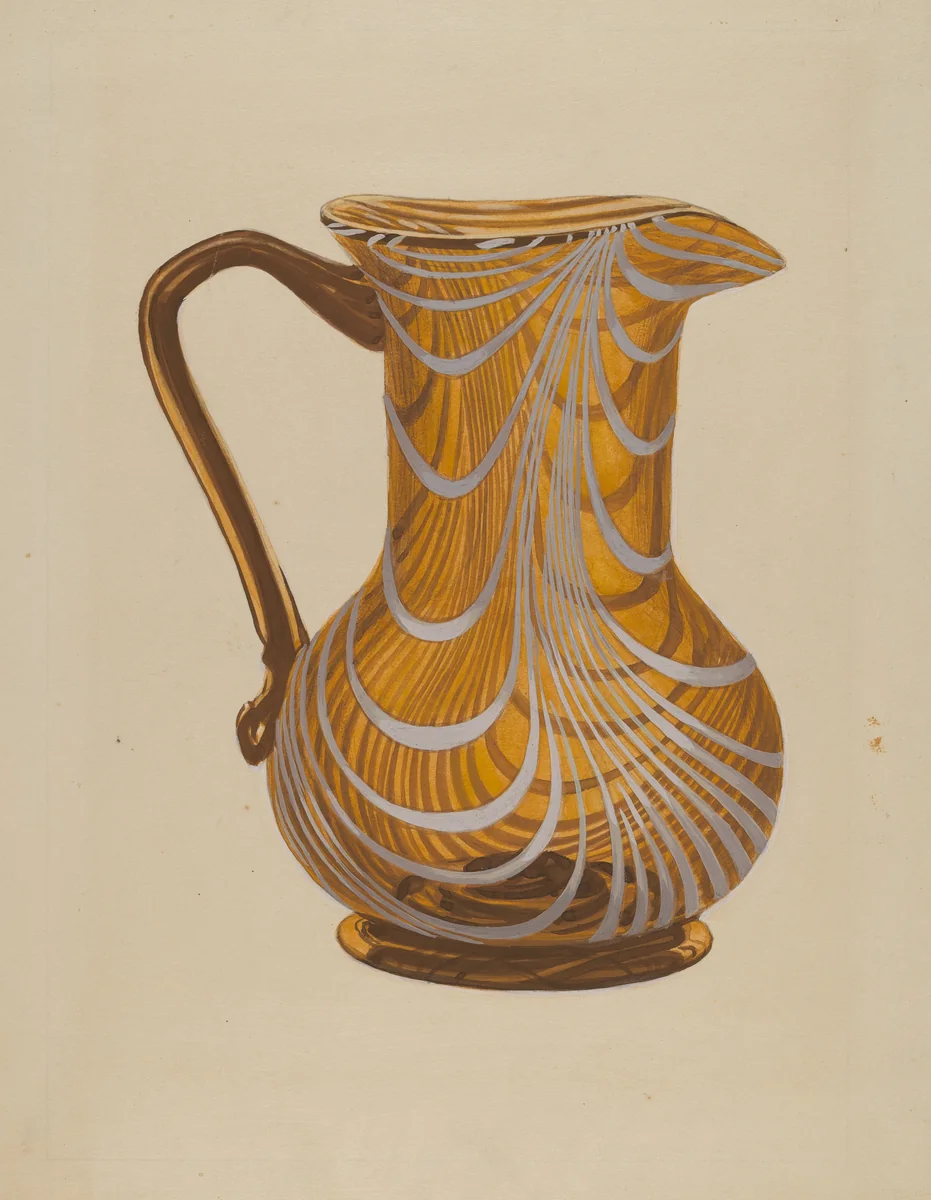 Glass Pitcher by American 20th Century, index of american design, 1935-1942