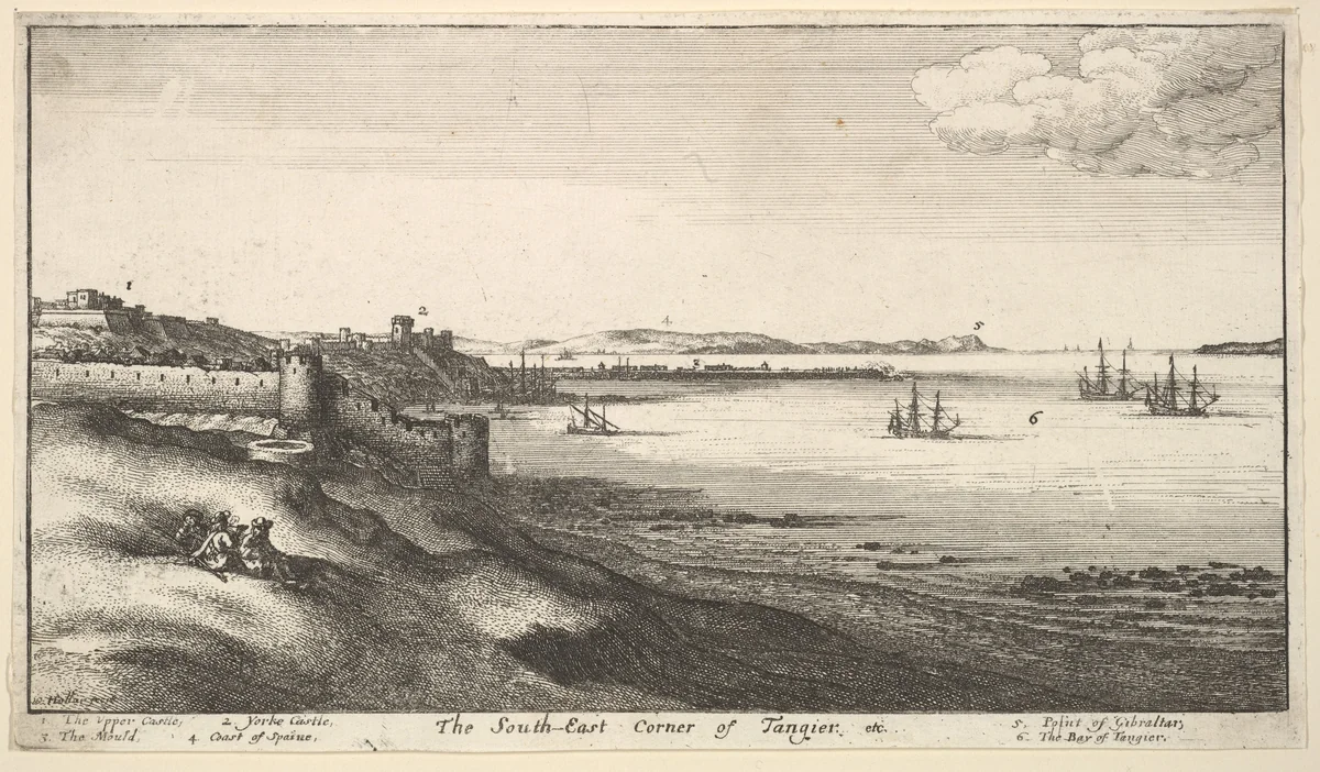 South East Corner of Tangier, from "Views of Tangier" by Wenceslaus Hollar, print, 1669-1673