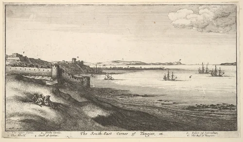 South East Corner of Tangier, from "Views of Tangier" by Wenceslaus Hollar, print, 1669-1673