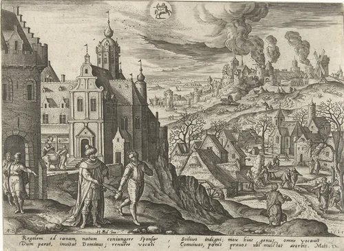 November: parabel van het bruiloftsfeest by Unknown, print, 1585