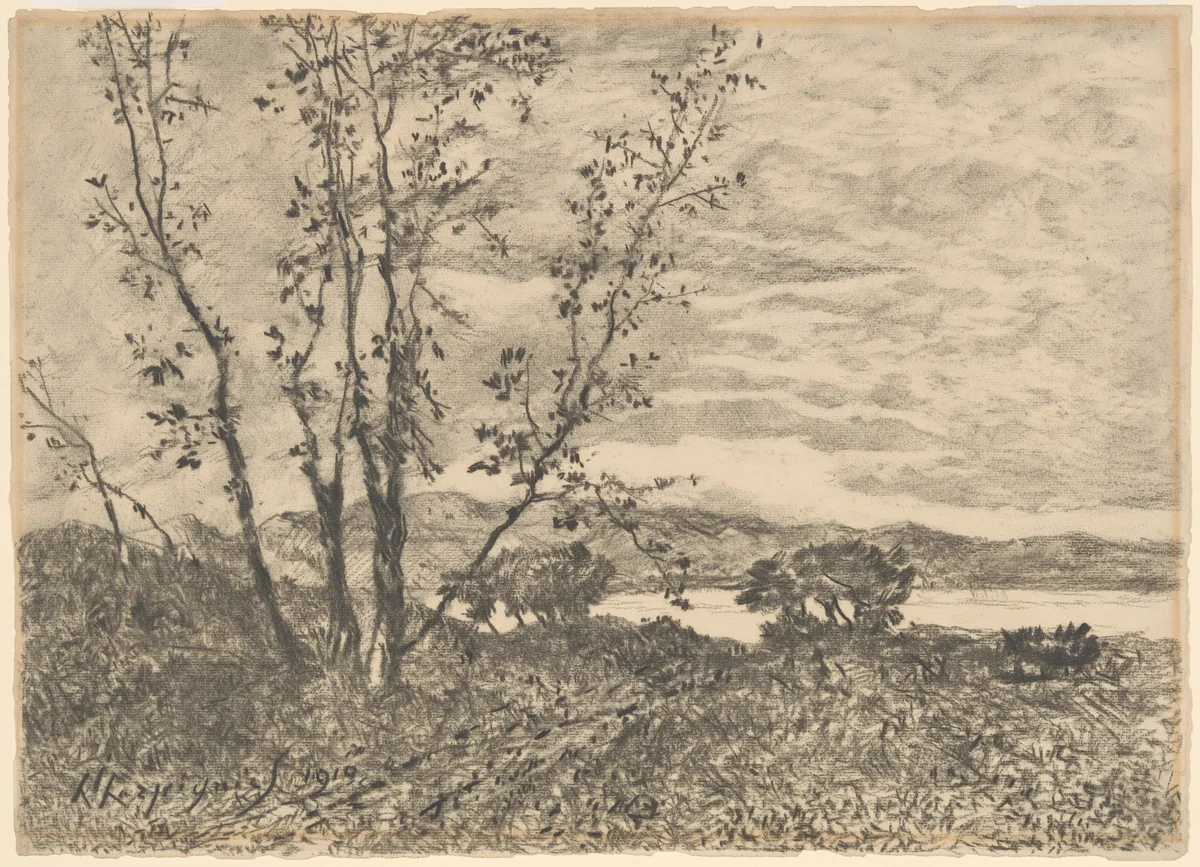 Le Cap Martin by Henri Joseph Harpignies, drawing, 1910