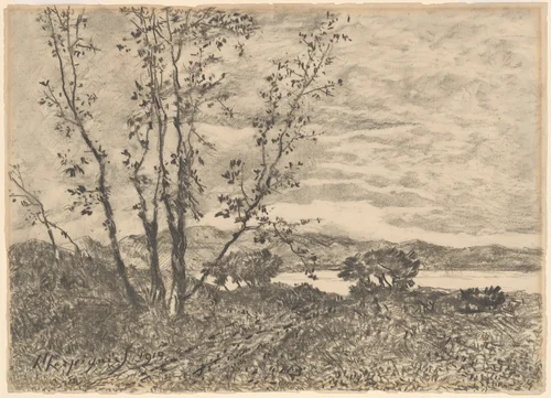 Le Cap Martin by Henri Joseph Harpignies, drawing, 1910
