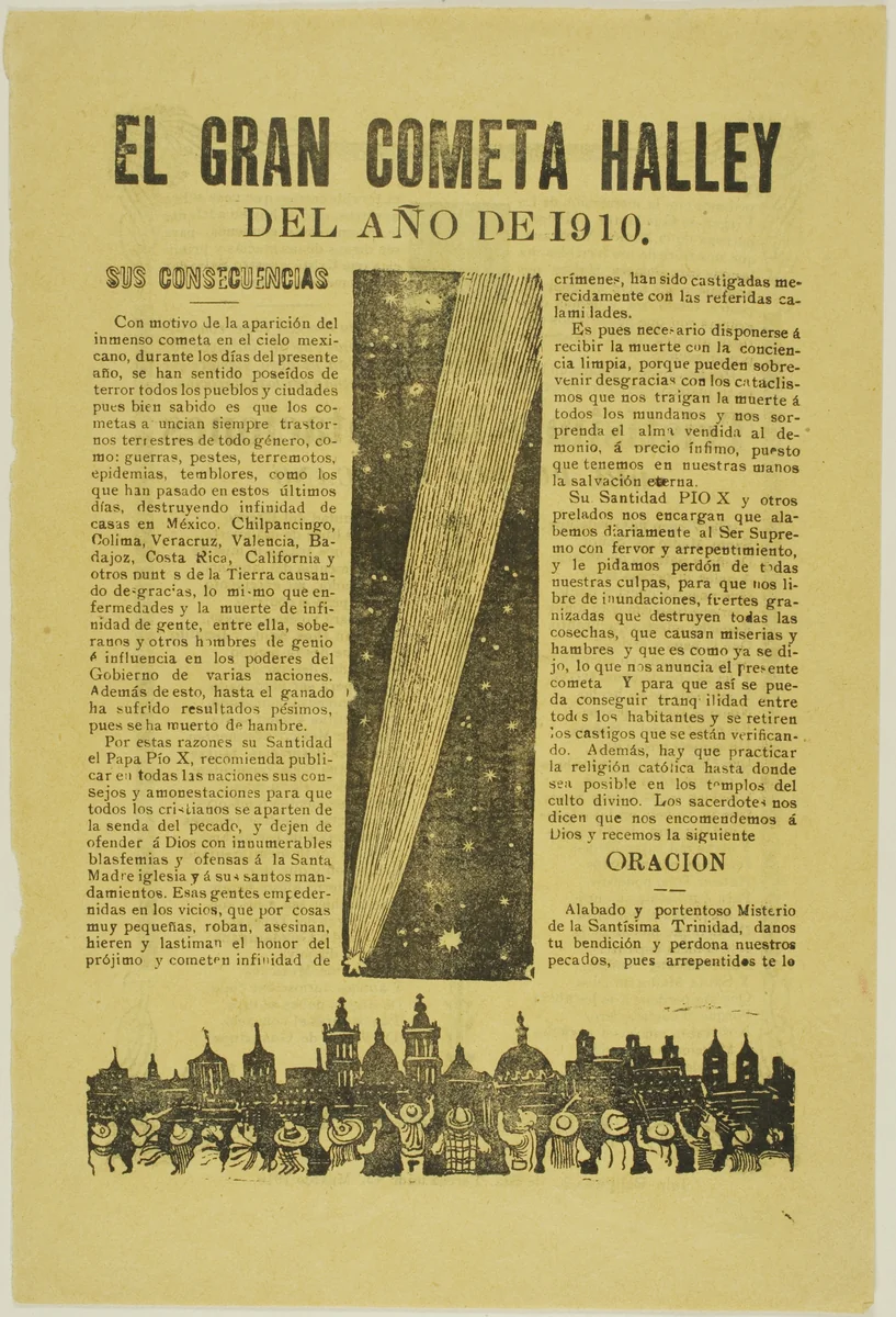 The Great Halley's Comet by José Guadalupe Posada, print, 1899