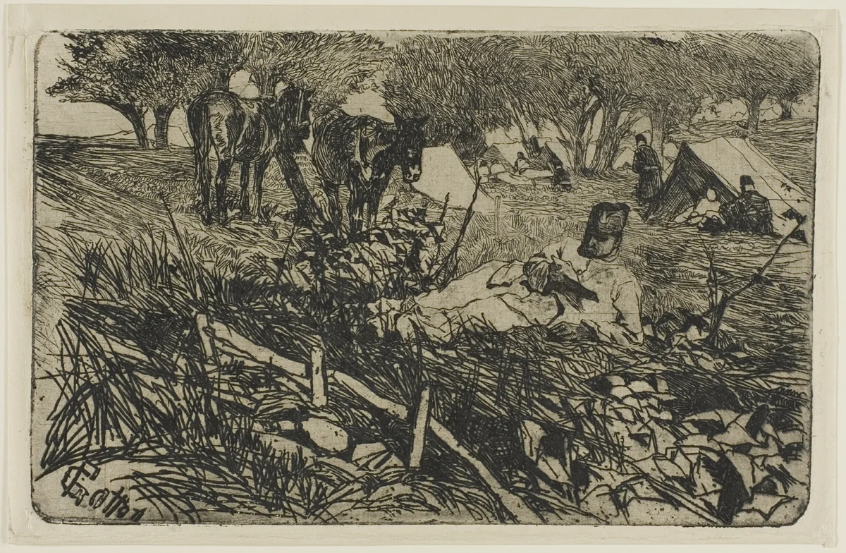 The Letter at Camp by Giovanni Fattori, print, 1893