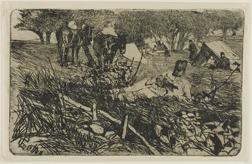The Letter at Camp by Giovanni Fattori, print, 1893