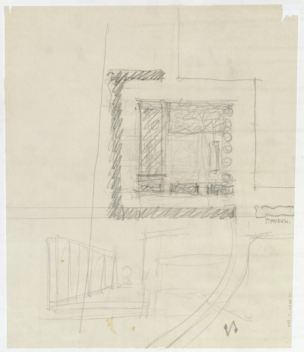 Tugendhat House, Brno, Czech Republic (Sketch) by Ludwig Mies van der Rohe, mies van der rohe archive, 1928