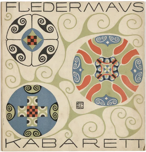 Back cover from the First Theater Program of Kabarett Fledermaus (Cabaret Fledermaus) by Carl Otto Czeschka, illustrated book, 1907