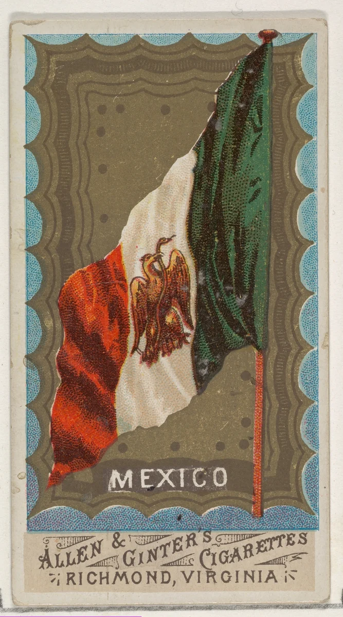 Mexico, from Flags of All Nations, Series 1 (N9) for Allen & Ginter Cigarettes Brands by Allen & Ginter, print, 1887
