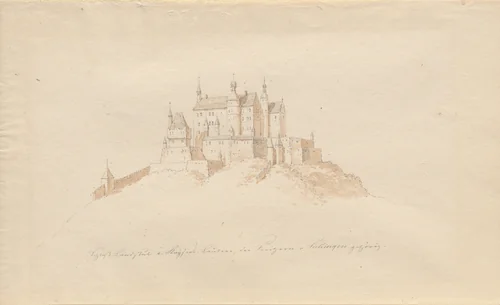 Schloss Landstuhl b. Kaisers, Lautern, den Prinzen v. Sickingen gehürig by Karl Julius von Leypold, drawing, 1806-1874