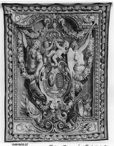 Portière des Renommées by Manufacture Nationale des Gobelins, textile, 1685-1699
