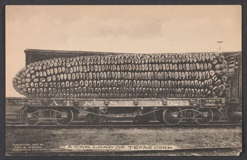A Car Load of Texas Corn by George B. Cornish, photograph, 1905-1915