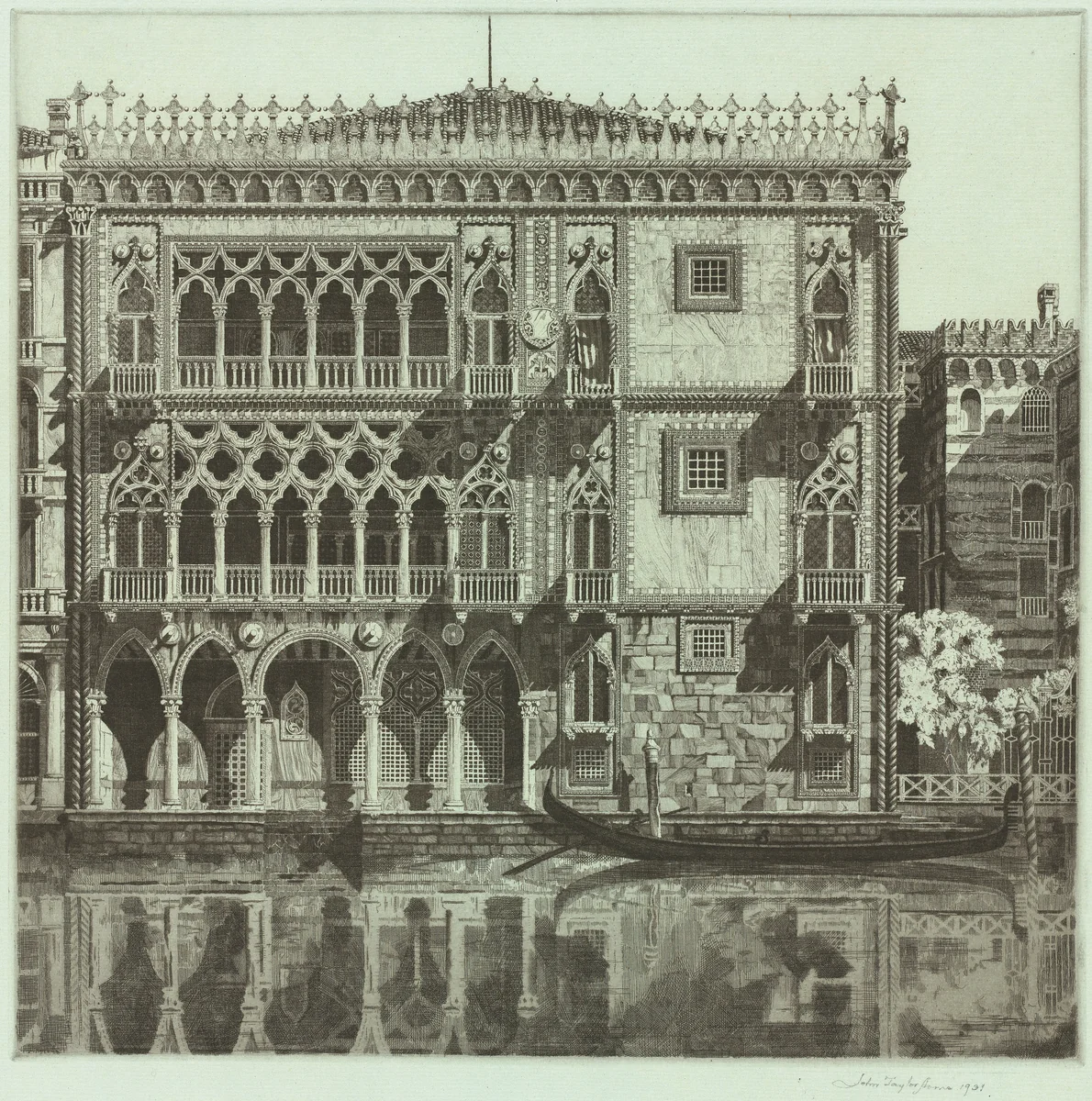 Venetian Filigree (Ca’ d'Oro Venetia) by John Taylor Arms, print, 1931