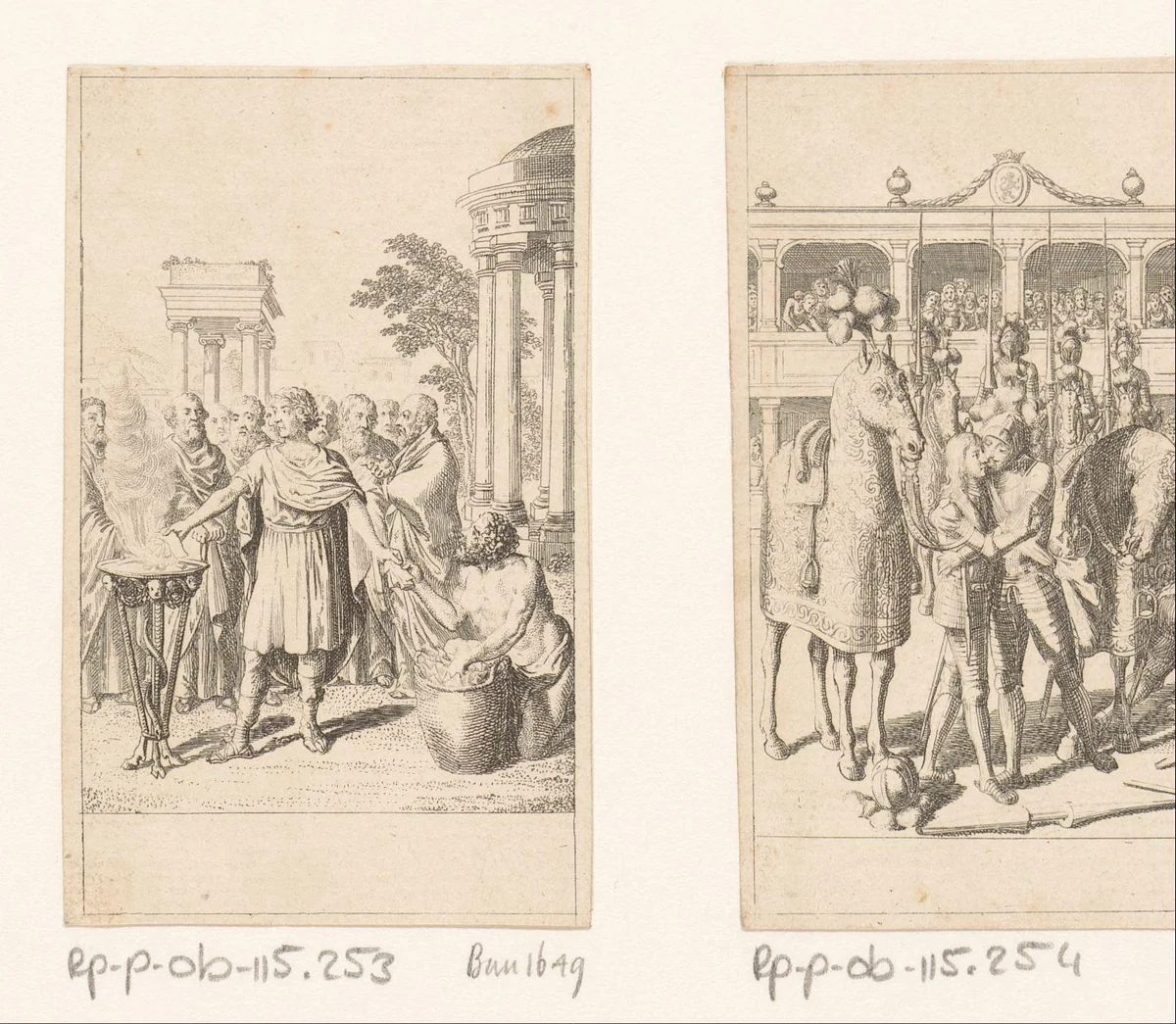 Marcus Aurelius verbrandt de promessen by Daniel Nikolaus Chodowiecki, print, 1793