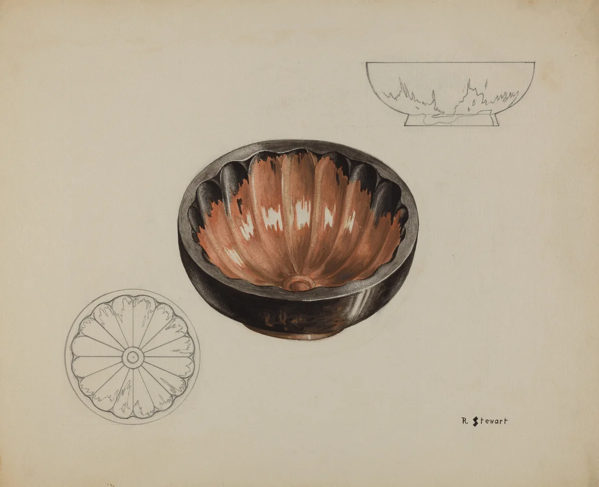 Pa. German Gelatin Mold by Robert Stewart, index of american design, 1937