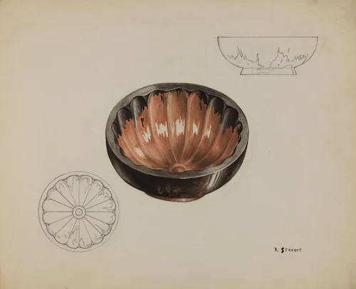 Pa. German Gelatin Mold by Robert Stewart, index of american design, 1937