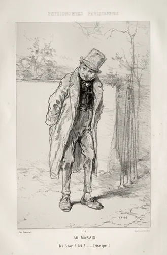 In the Quarter of the Marais by Paul Gavarni, print, 1852-1862