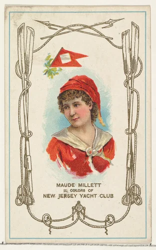 Maude Millett in Colors of New Jersey Yacht Club, from the Yacht Colors of the World series (N140) issued by Duke Sons & Co. to promote Honest Long Cut Tobacco by W. Duke, Sons & Co., print, 1890
