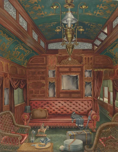 Parlor in Pullman Coach by Perkins Harnly, index of american design, 1940