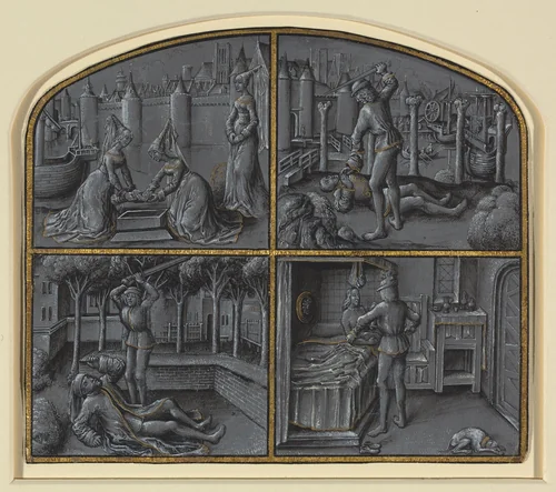 Four Scenes from the Legends of Judas and Pilate by Georges Hurtrel, drawing, 1860-1870