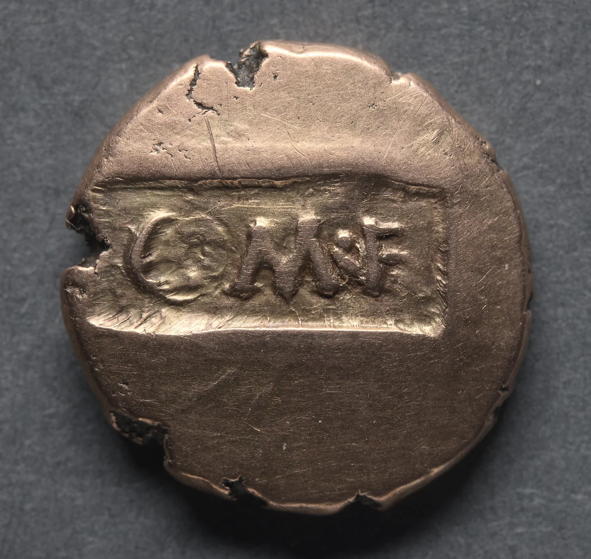 Verica Stater: Horse and Rider (reverse) by Unknown, metalwork, 5-45