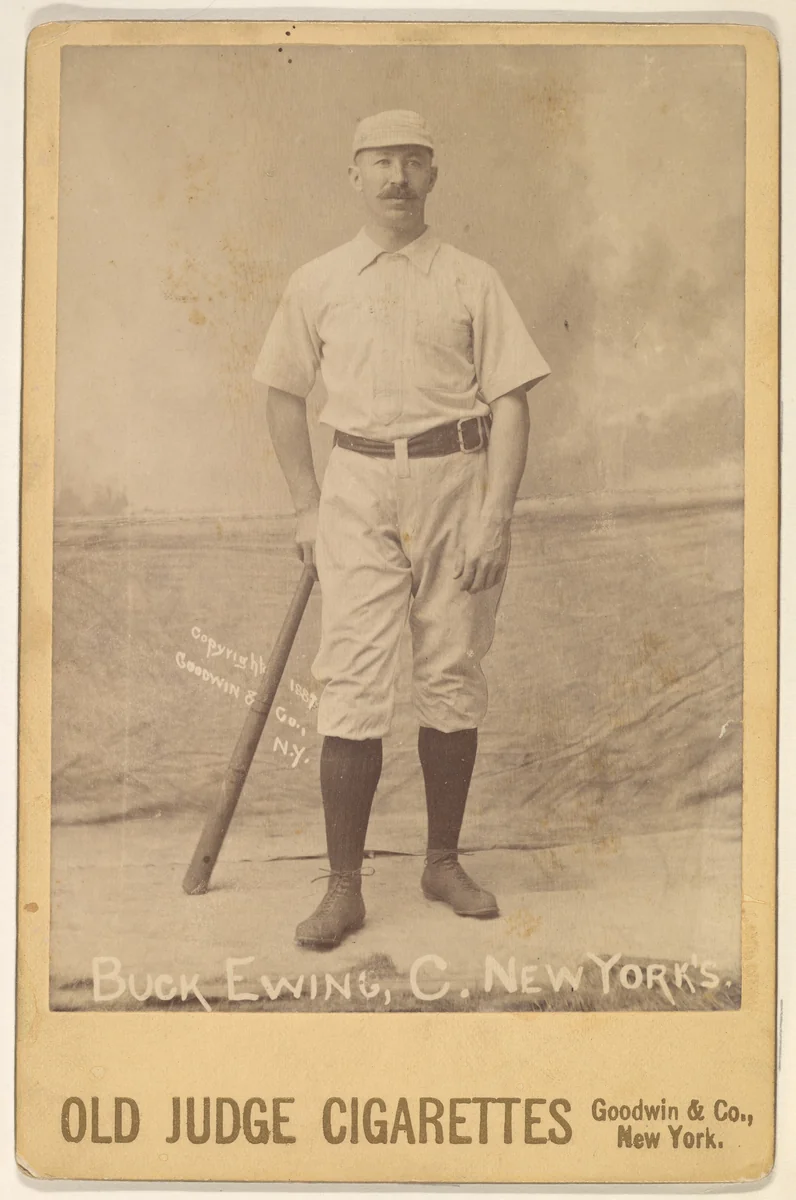 Buck Ewing, Catcher, New York, from the series Old Judge Cigarettes by Goodwin & Company, photograph, 1887