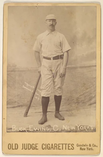 Buck Ewing, Catcher, New York, from the series Old Judge Cigarettes by Goodwin & Company, photograph, 1887