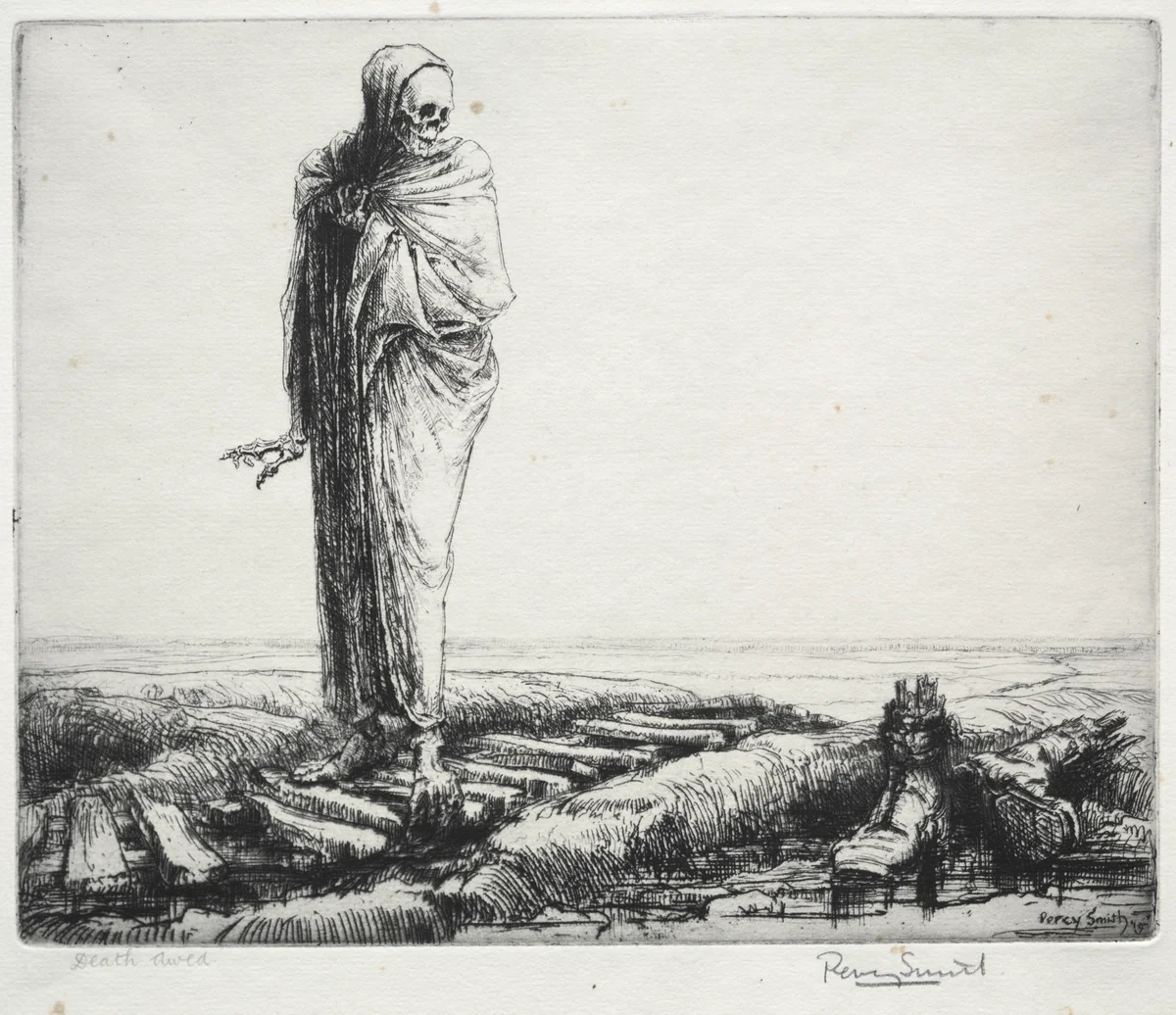 Dance of Death: Death Awed by Percy John Delf Smith, print, 1919
