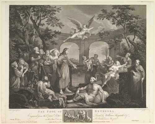 The Pool of Bethesda (St. John, Chapter 5) by William Hogarth, print, 1772
