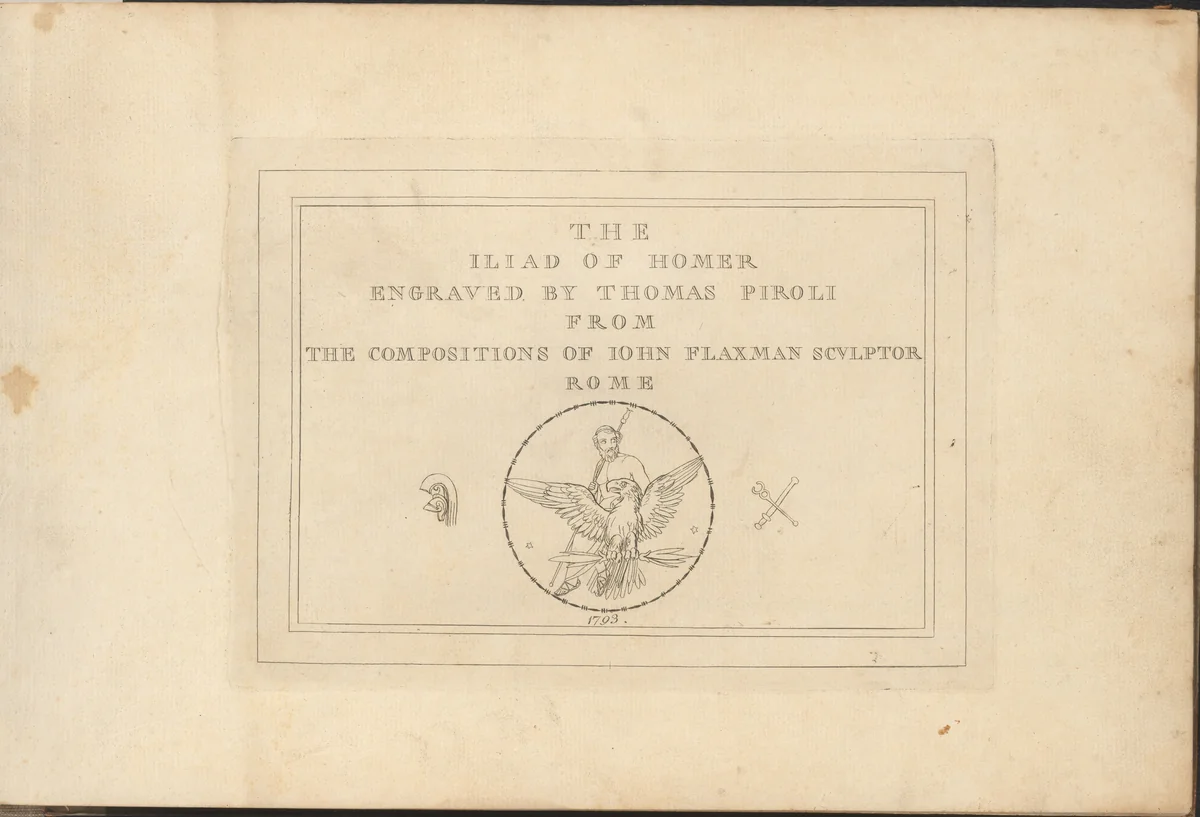 The Iliad and Odyssey of Homer, Engraved From the Compositions of John Flaxman, Sculptor, Rome by John Flaxman, book, 1793