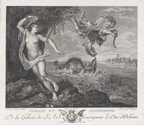 Perseus and Andromeda by Jean Louis Delignon, print, 1787