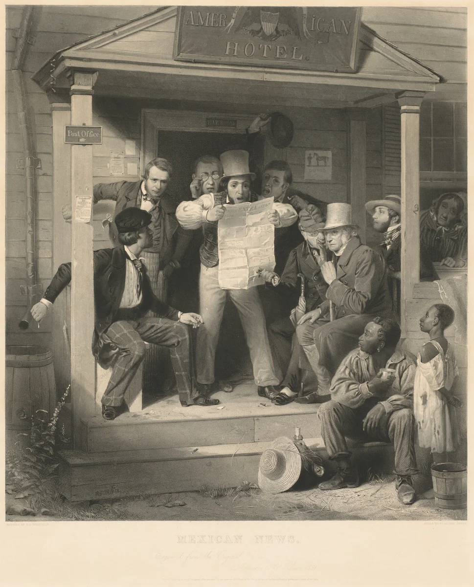 Mexican News by Alfred Jones; Richard Caton Woodville, print, 1851
