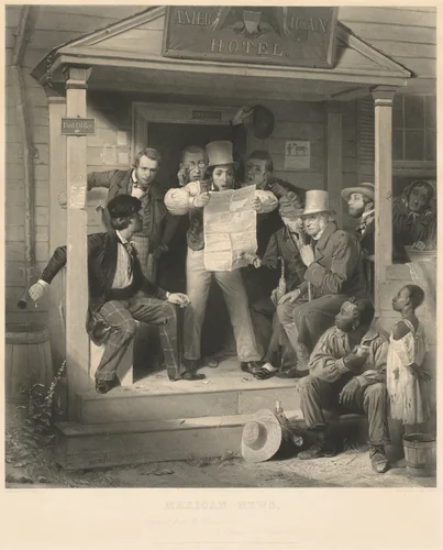 Mexican News by Alfred Jones; Richard Caton Woodville, print, 1851