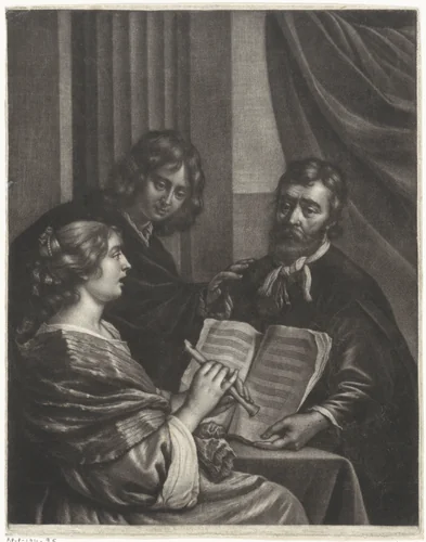 Fluitspeelster by Wallerant Vaillant, print, 1658-1677