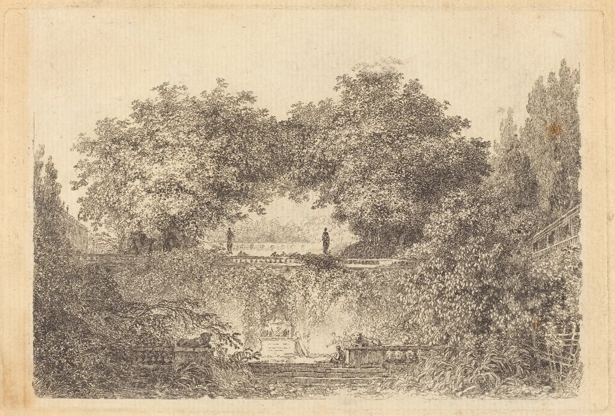 Le Petit Parc by Jean Honoré Fragonard, print, 1763-1765
