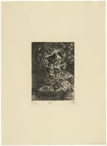 Dying Soldier (Sterbender Soldat) from The War (Der Krieg) by Otto Dix, print, 1924
