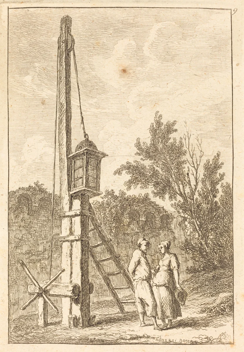 The Post by Hubert Robert, print, 1733-1808