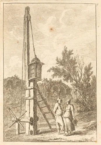 The Post by Hubert Robert, print, 1733-1808