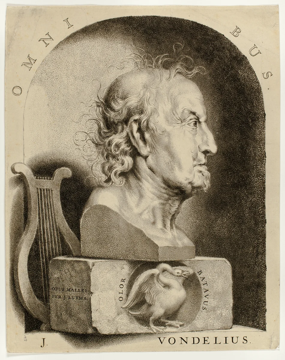 J. Vondelius by Janus Lutma, print, 1669-1681