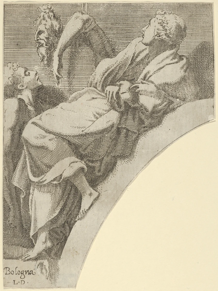 Melpomene, from "Twelve Muses and Goddesses" by Léon Davent, print, 1535-1550