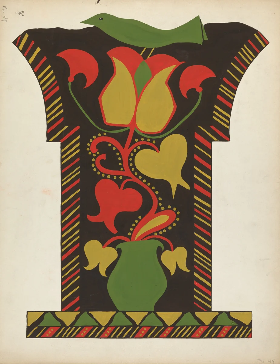 Study for Proposed Portfolio "Decorated Chests of Rural Pennsylvania" by American 20th Century, index of american design, 1941