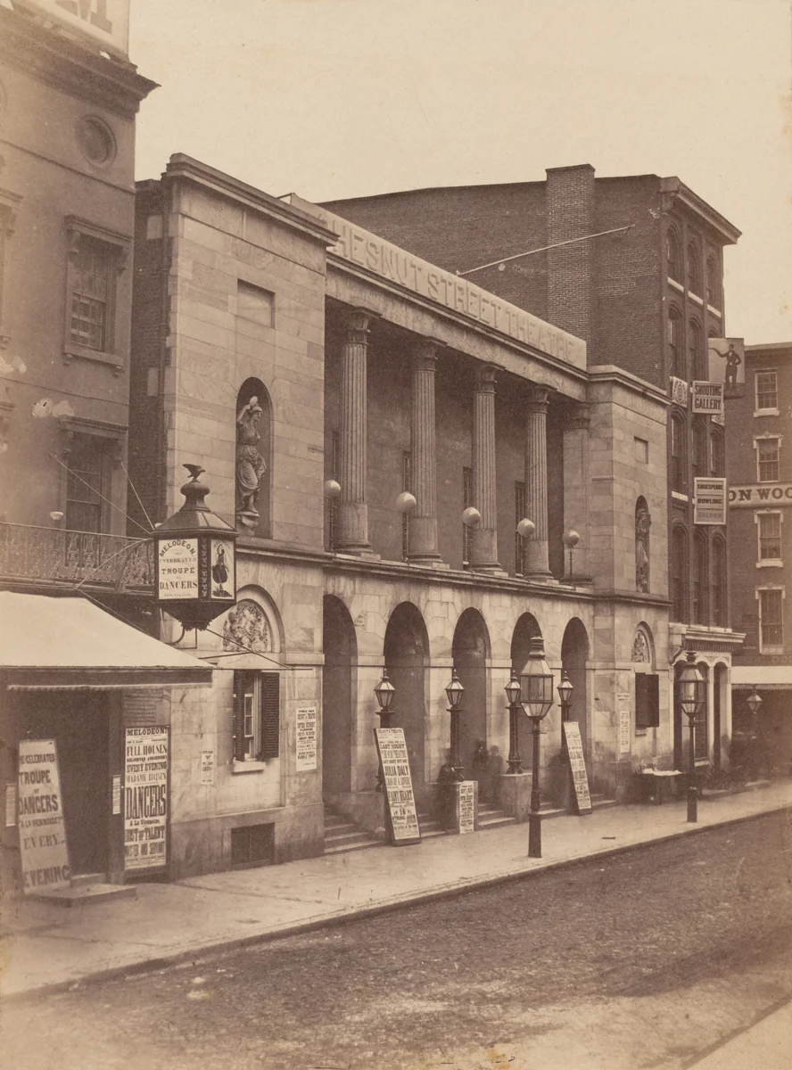 Chesnut Street Theatre, Philadelphia by James McClees, photograph, 1855