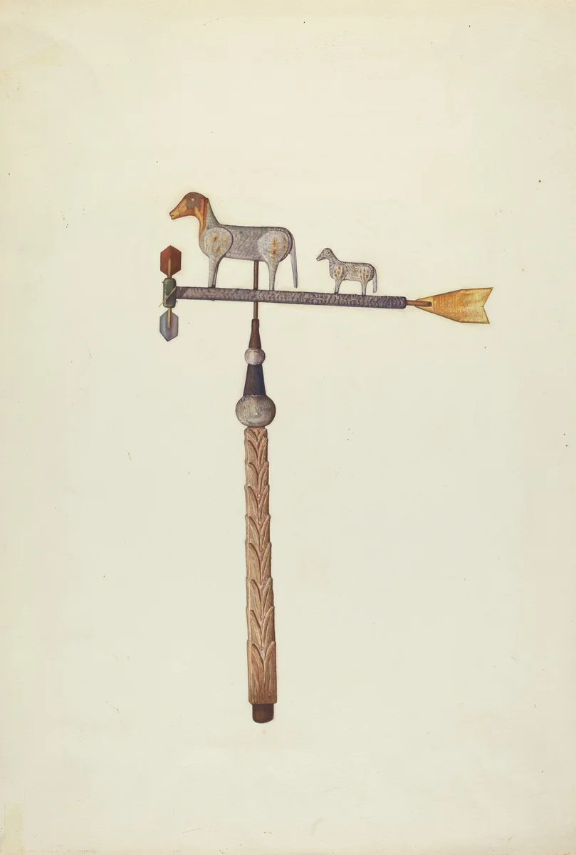 Sheep Weather Vane by Laura Bilodeau, index of american design, 1938