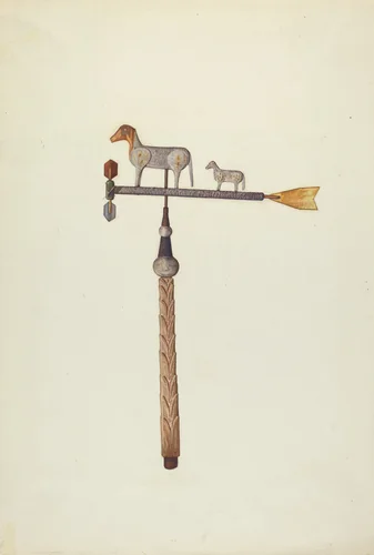 Sheep Weather Vane by Laura Bilodeau, index of american design, 1938