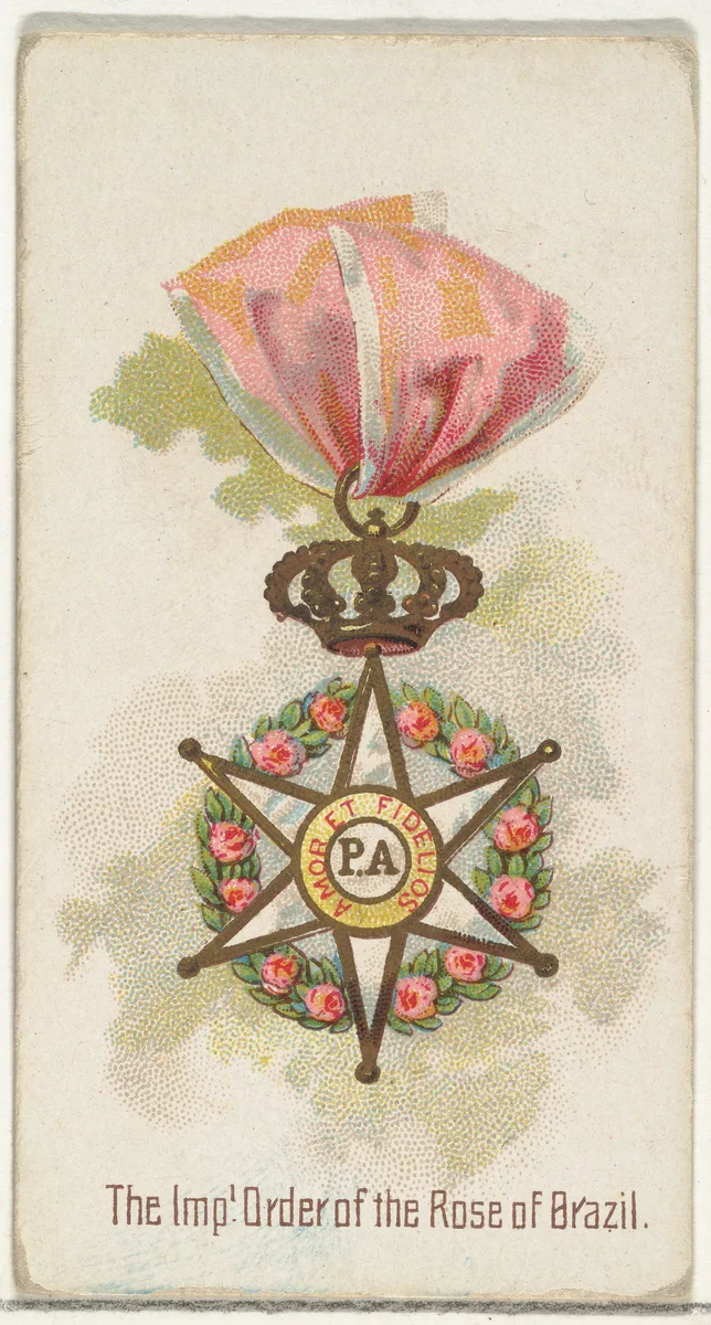 The Imperial Order of the Rose of Brazil, from the World's Decorations series (N30) for Allen & Ginter Cigarettes by Allen & Ginter, print, 1890