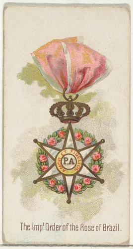 The Imperial Order of the Rose of Brazil, from the World's Decorations series (N30) for Allen & Ginter Cigarettes by Allen & Ginter, print, 1890