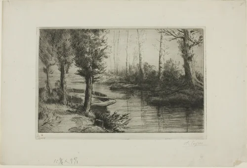 The Canal: Morning by Alphonse Legros, print, 1872-1882