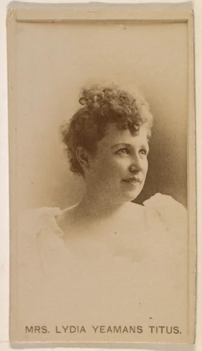 Mrs. Lydia Yeamans Titus, from the Actresses series (N245) issued by Kinney Brothers to promote Sweet Caporal Cigarettes by Kinney Brothers Tobacco Company, photograph, 1890