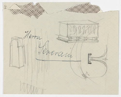 Furniture Details (Perspective and elevation sketches) by Ludwig Mies van der Rohe, mies van der rohe archive, 1926