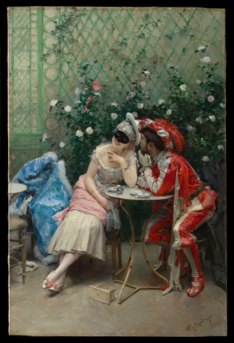 Masqueraders by Raimundo de Madrazo y Garreta, painting, 1875-1878